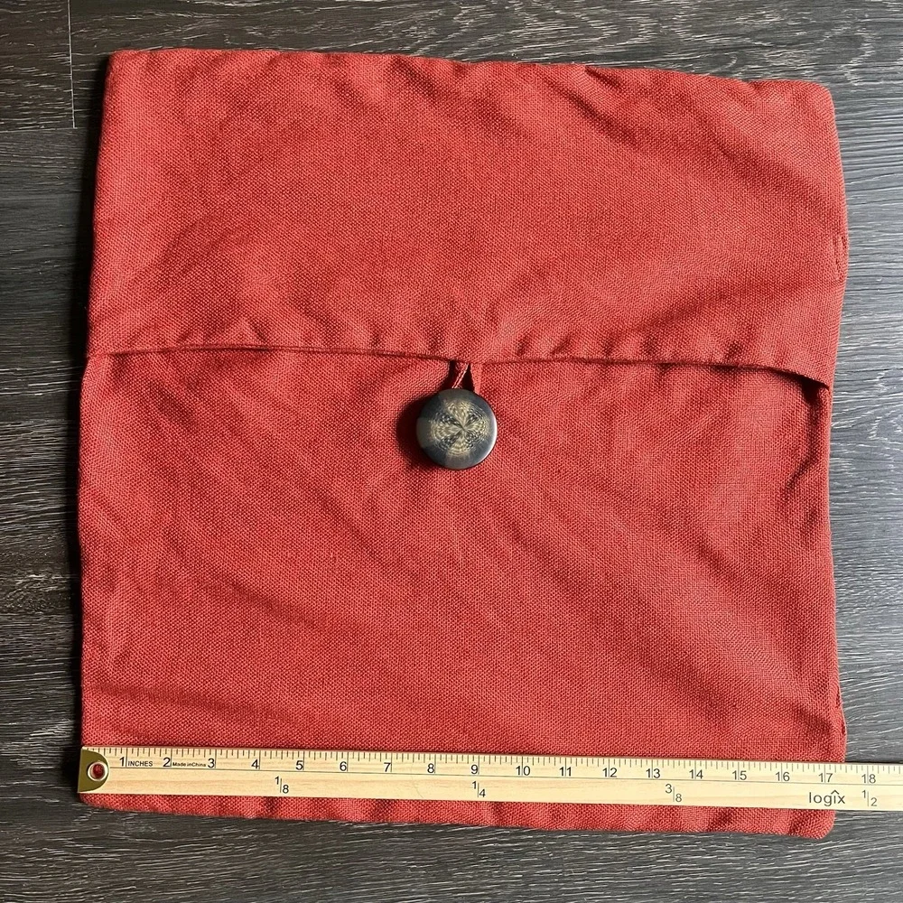 Set Of‎ 2 Pottery Barn Red Rust Linen Cushion Covers 18